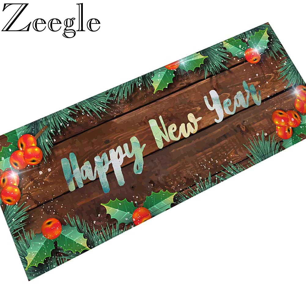 Zeegle Christmas Carpet Outdoor Entrance Door Mat Kids Room Bedroom Bedside Floor Mat Anti-Slip Hallway Kitchen Area Rug