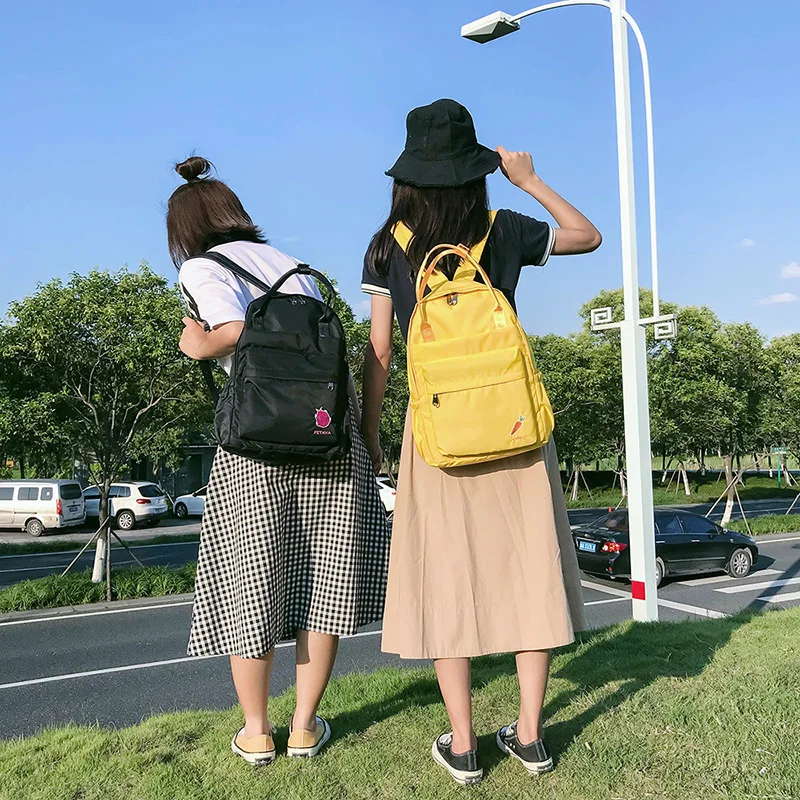 Menghuo 2018 New Preppy Style Fashion Embroidery Ladies Backpack Nylon High Quality Women School Shoulder Bag for Girls YouthIMG_0747