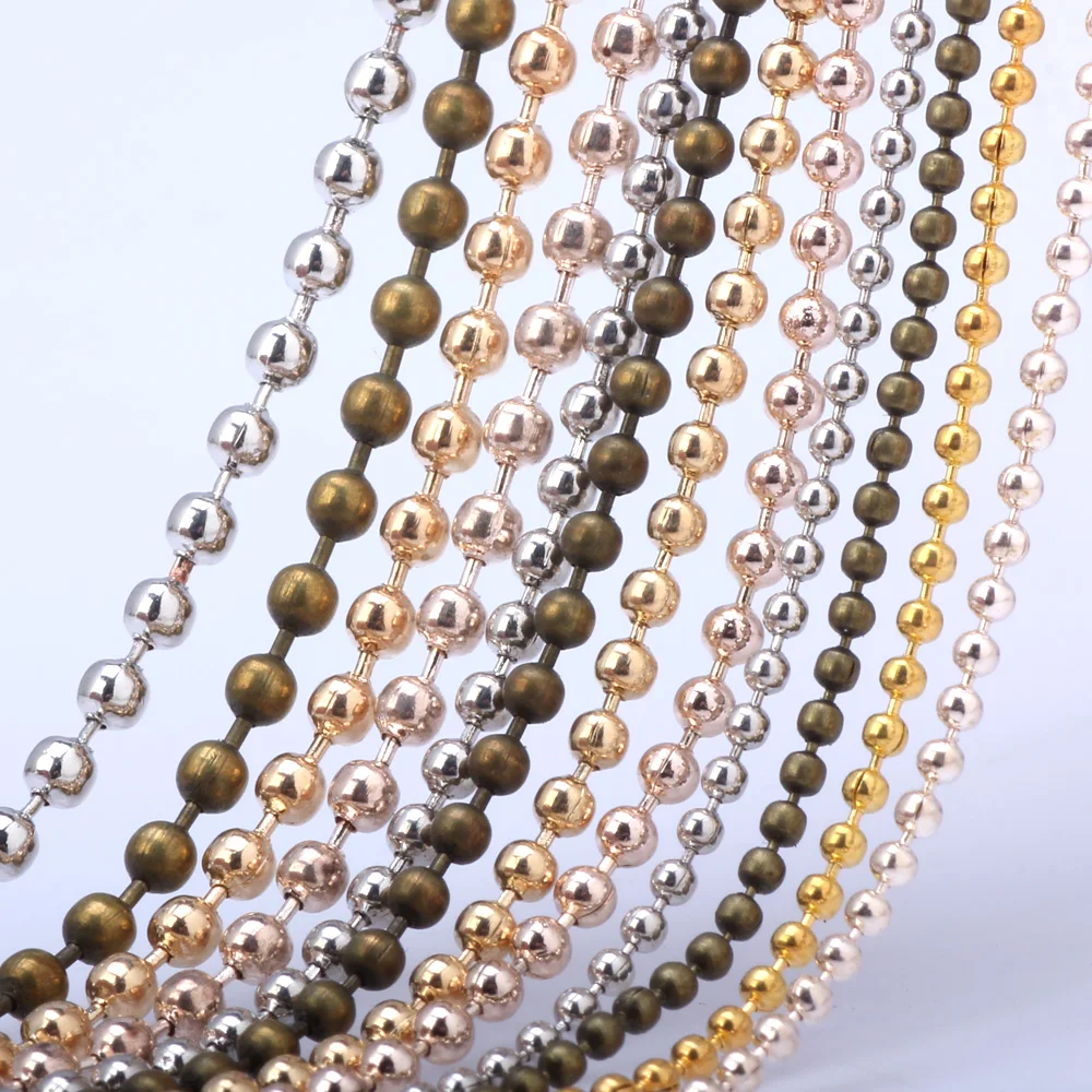 OlingArt 1,5 мм/2 мм/2,4 мм/3 м/лот покрытие четыре цвета шаровой цепи для браслет, ожерелье, серьги кисточки DIY ювелирных изделий