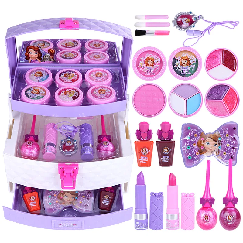 price cut Disney Children's Makeup Toys Cosmetics Princess Makeup Box Set Safe Non-toxic Girl Toy Gift