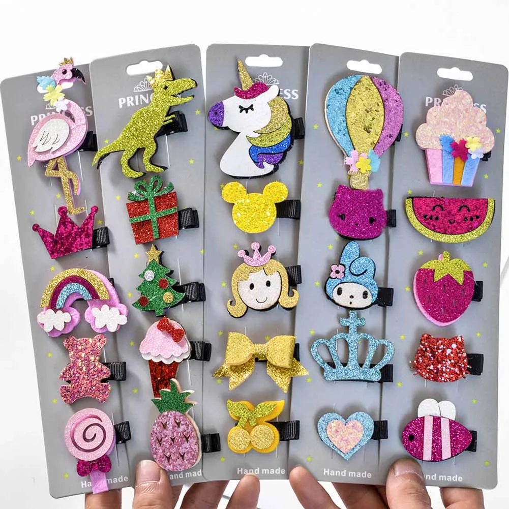 

Fashion New Hot 5 Pcs/Set Kid Baby Girls Lovely Hair Clip Princess Hairpin Cartoon Barrettes Soft Headwear Accessories
