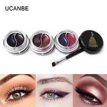 UCANBE 2 цвета гель подводка для глаз с кистью палитра для макияжа с шиммером матовая водостойкая Стойкая не цветущий глаз гелевая подводка крем