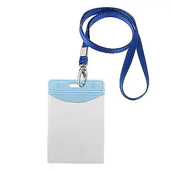 

2 Pcs PVC Vertical Office Work Name Cards Holders w Strap