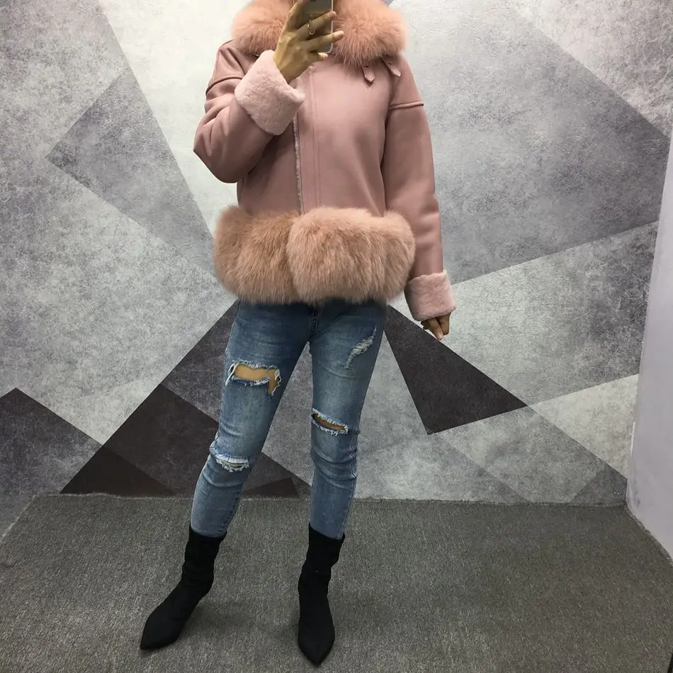 women genuine leather jacket with fur (13)