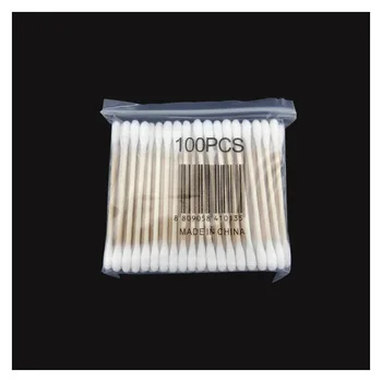 100pcs Double-headed Cotton Swab Women Makeup Cotton Buds Tip For Medical Wood Sticks Nose Ears Cleaning Tatoo embroidery Tools