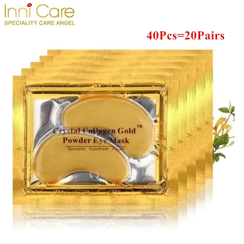 

40pcs=20Pairs Beauty Gold Crystal Collagen Eye Mask Eye Patches Moisture Eye Mask Anti-Aging Face Care Skin Care Eye Patches