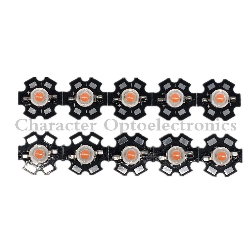 10pcs1W/3W полный спектр led grow chip с PCB star lights широкий 400nm 840nm диод для комнатных