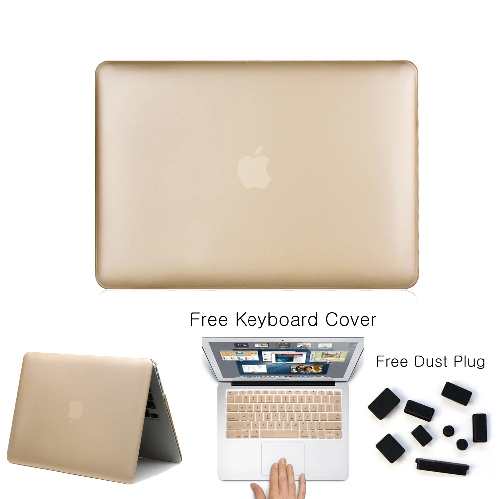 

Frosted Matte Gold Champagne Notebook Sleeve Laptop Case For Macbook Pro 13 15 Air 11 13 Retina 13 15 Protective Shell Cases