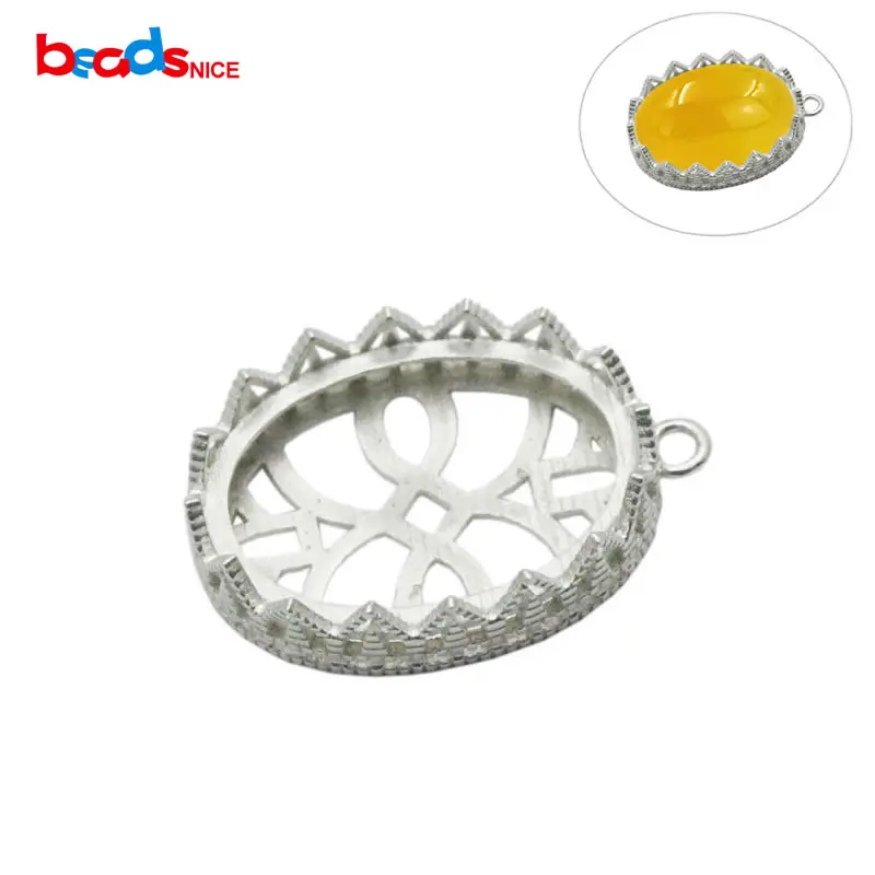 Beadsnice 32638smt17 серебряная круглая кружевная пустая основа для подвески рамка
