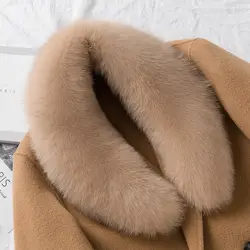 2019 новый зимний длинный воротник из лисьего меха, цветной шарф, пальто с лисьим воротником