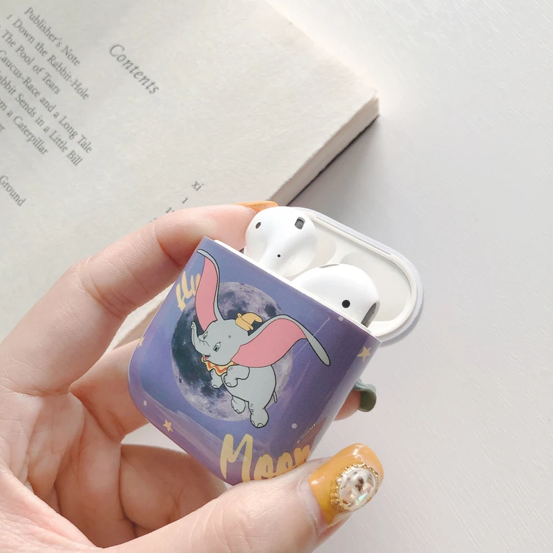 Fashion Headphone Hard Cover Cute Cartoon Dumbo Earphone Case For Apple AirPods 1 2 Wired Charging Box Accessories Cases Bag Fashion Headphone Hard Cover Cute Cartoon Dumbo Earphone Case For Apple AirPods 1 2 Wired Charging Box Accessories Cases Bag