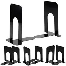 Серия 8 шт черные металлические подставки для книг сверхмощный книжный Стенд для дома и школы офисные канцелярские принадлежности винтажный держатель для книг 8 дюймов