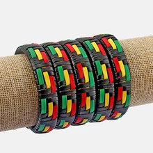 3 шт. имитация из искусственной кожи раста плетеный браслет Серфер обёрточная бумага для мужчин и женщин
