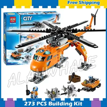 

273pcs City Arctic Helicrane Helicopter Ice Container 10439 Model Buliding Blocks Boys Aseemble Gifts sets Compatible With Lago