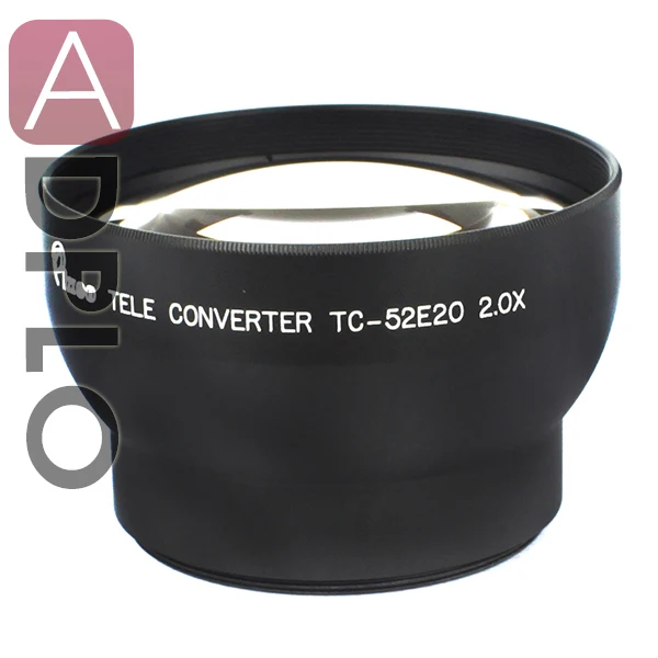 52mm 2.0X Tele Lens Suit For Canon Nikon Sony Pentax Camera Lens (Black)