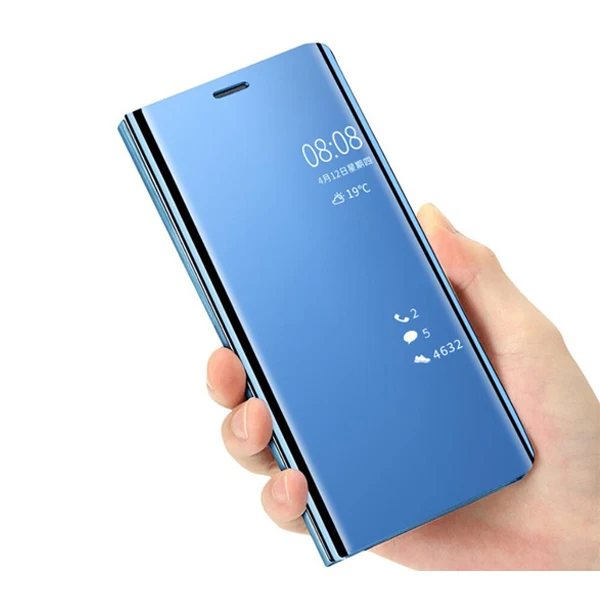 100 шт DHL Clear View Зеркало чехол для huawei Y9 P10 P20 Коврики 10 Honor покрытие кожаный флип чехол для huawei Коврики 20 Nova 4 - Цвет: Sky Blue