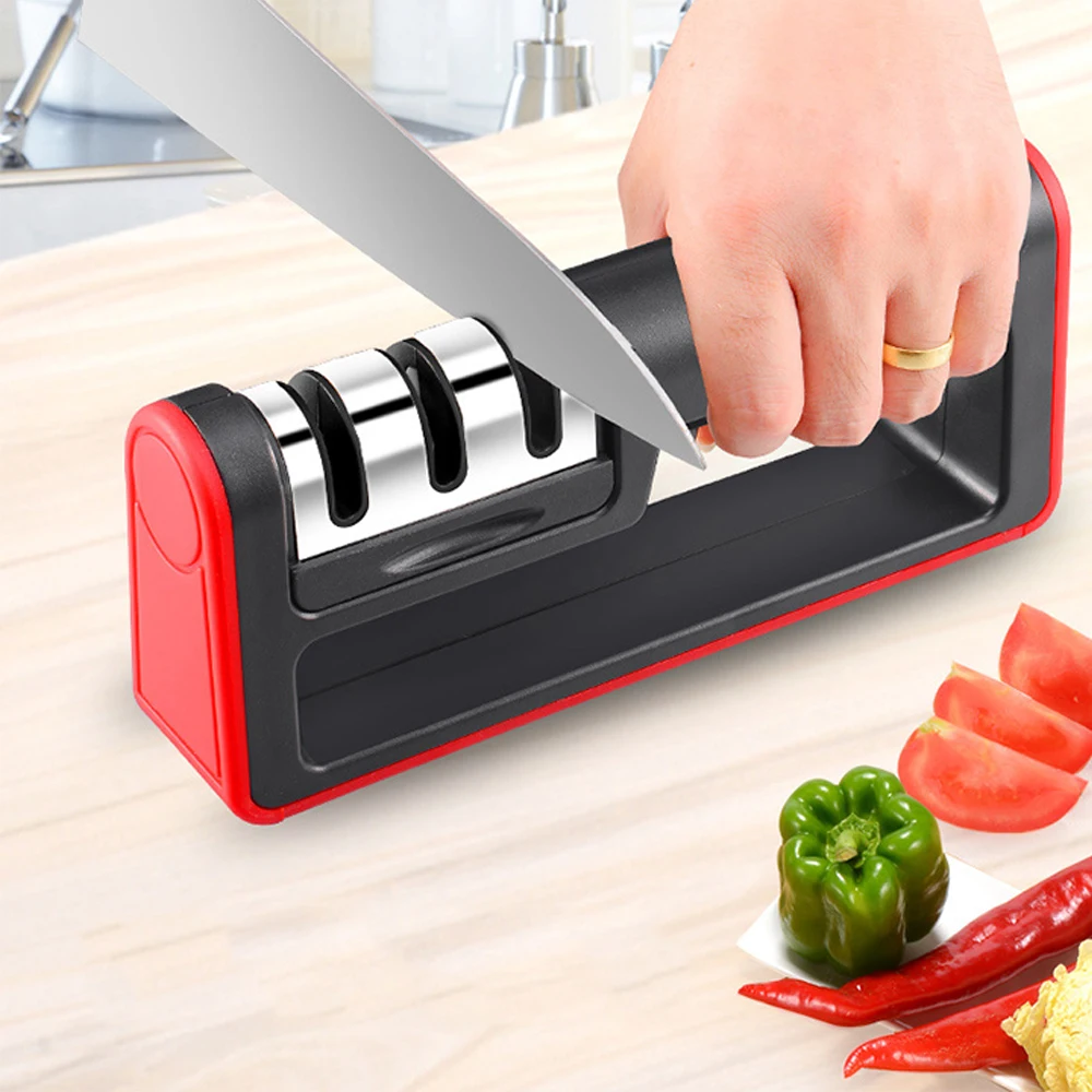 

Dropshipping Knife Sharpener Tungsten Steel Knife Diamond Wheel Aviation Ceramic Three-stage Knife Sharpener Kitchen Tools