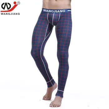 

WJ Brand men long johns mens warm pants thin elastic line of men fashion cotton print sexy underwear tight leggings long Johns