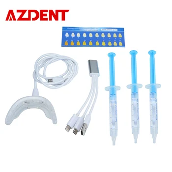 

AZDENT New Dental Equipment 3X3ml Teeth Whitening Kit Peroxide Bleaching System Oral Gel Kit Ultra White Lamp Tooth Whitener