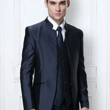 Итальянские Нарядные Костюмы для свадьбы Мужская шаль воротник модный костюм Комплект из 2 предметов для Для мужчин регулярные жениха отец смокинг жилетка по индивидуальному заказу D319