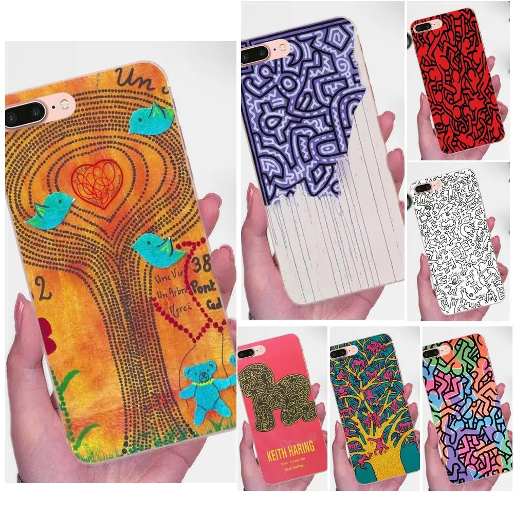 ТПУ топ продаж для Apple iPhone 4 4S 5 5C 5S SE 6 6S 7 8 Plus X XS Max XR Мода Кит Харинг роскошь |