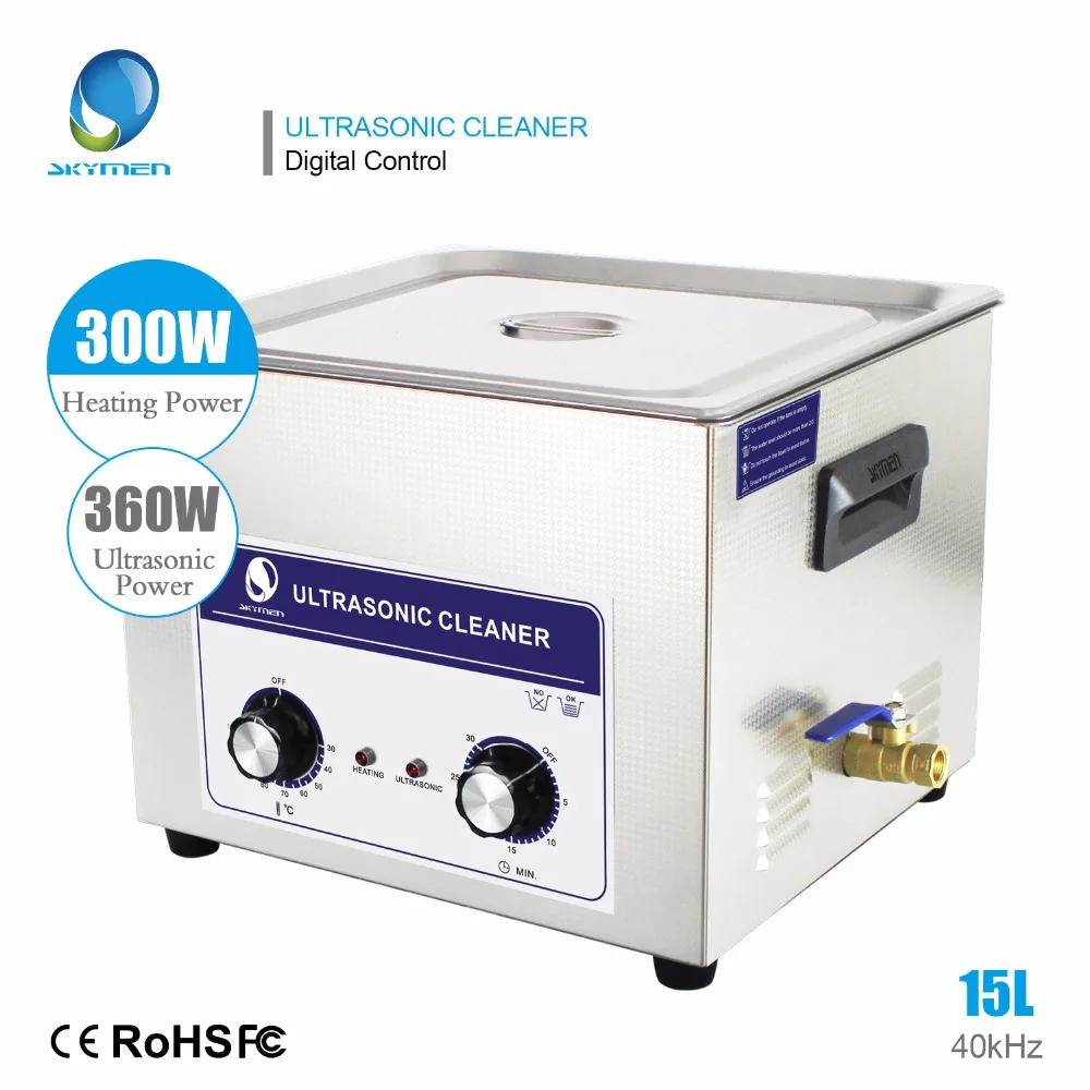 SKYMEN Knob Ultrasonic Bath Cleaner 15L Professional Stainless Steel