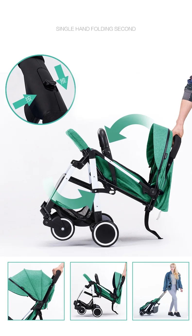 Детская коляска, увеличивающая и Удлиняющая высокий пейзаж, откидывающаяся Складная коляска, все сезоны