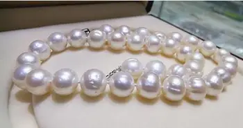 

gorgeous 10-11mm south sea baroque white pearl necklace 18inch 925s
