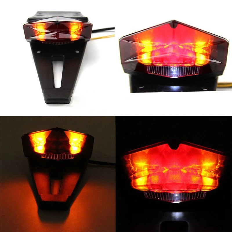 Fashion Red Lens Universal Motorcycle Dirt Bike Rear Fender Tail Brake Stop Light