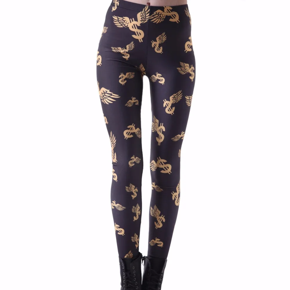 

Drop Ship Fitness Legging Printed Women Funny Dollars Leggins Digital Printing Money Leggings Fashion Girls Punk Pant