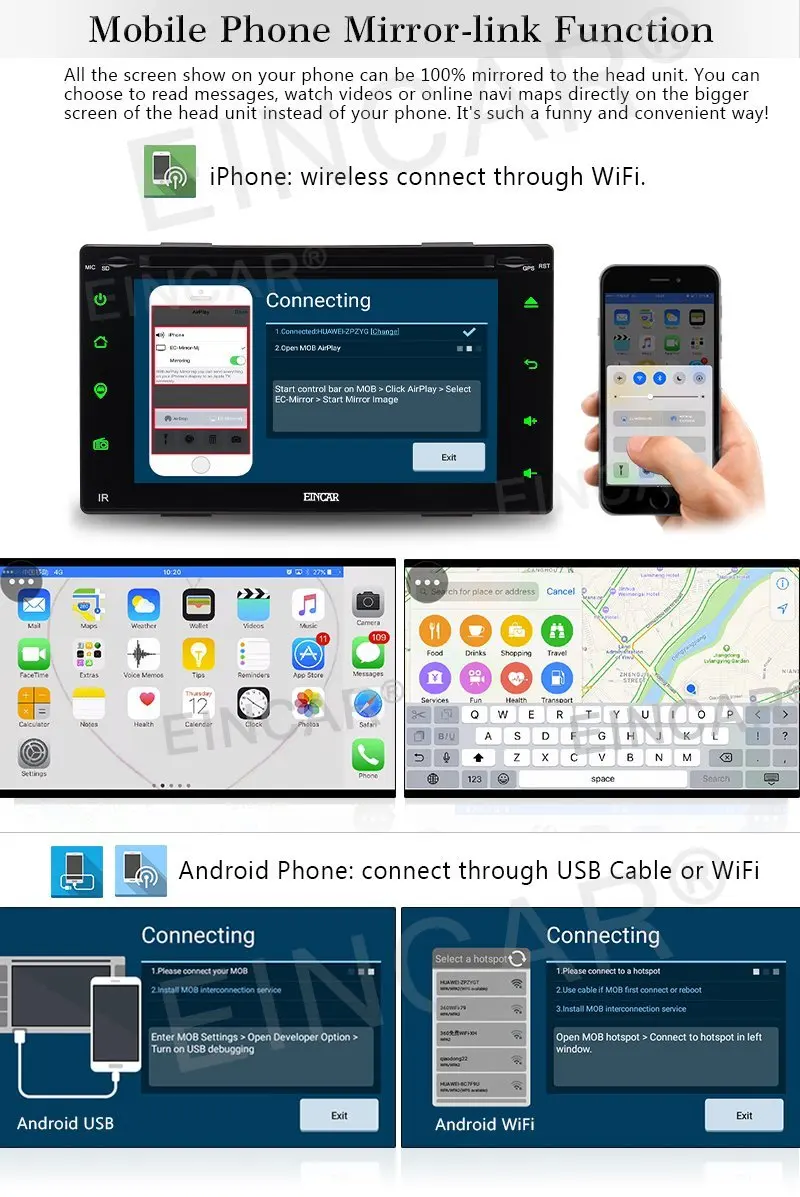 Два 2DIN универсальный Android 6.0 4 ядра 1024*600 dvd стерео GPS навигации Радио Видео Аудио