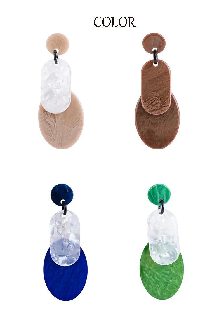 YUQINQIN Trendy Drop Earrings for Women 2018 Jewelry Long Round Resin Earings Fashion Elegant Acrylic Dangling Crystal Earring (3)
