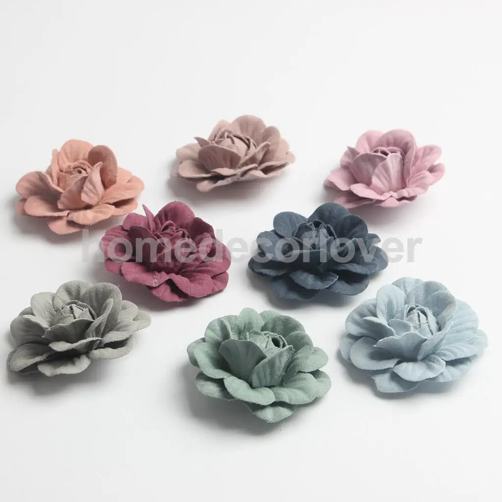 

10pcs Artificial Suede Rose Flower Heads for DIY Hair Accessories Jewelry Making