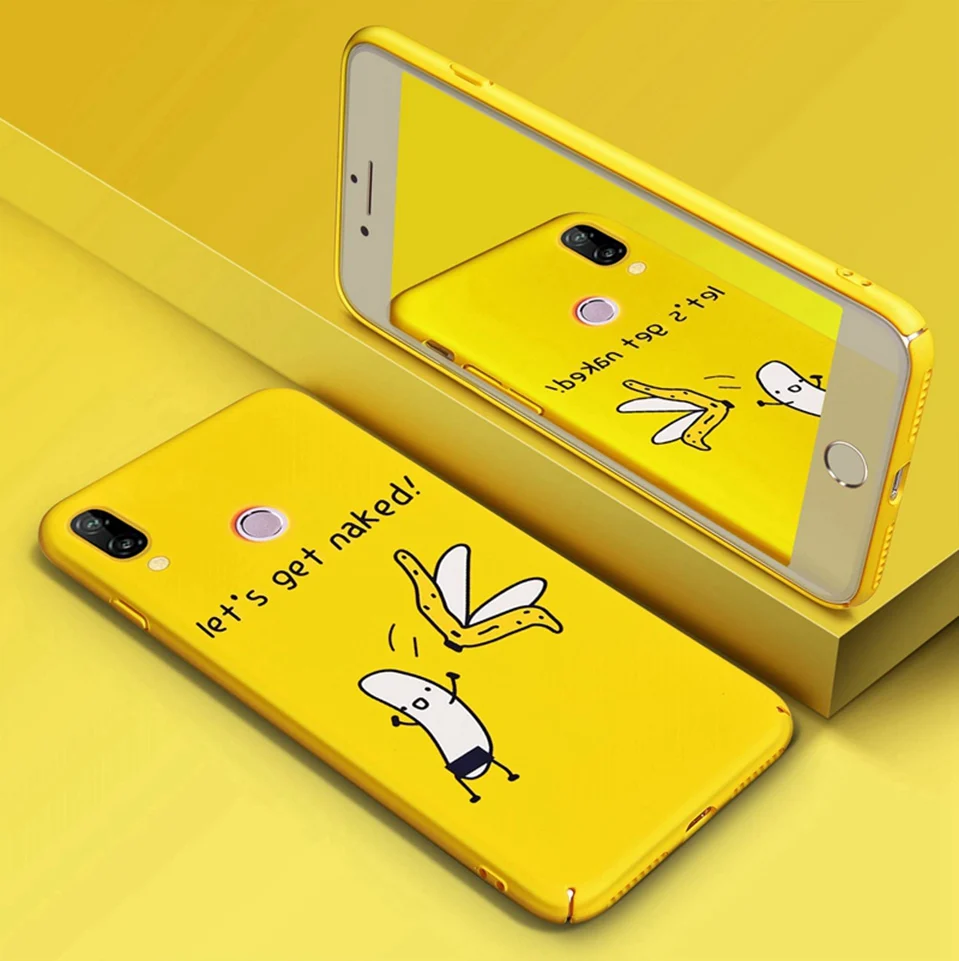Cute Case For Huawei P20 Lite P10 9 Lite Hard PC Patterned Back Cover Case For Huawei Honor 9 P9 P20 P10 Lite Coque Yellow Cases (10)