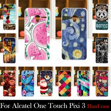 Para Alcatel One Touch Pixi 3 4.5 polegada 4027X 4027D caso de plástico rígido caso tampa do telefone móvel DIY Paitn celular saco Shell