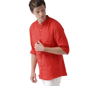 

men shirt long sleeve Men Sunmer Fashion Solid Casual Comfortable Smart Shirts Top Blouse Cotton Tops shirt mens cotton#15