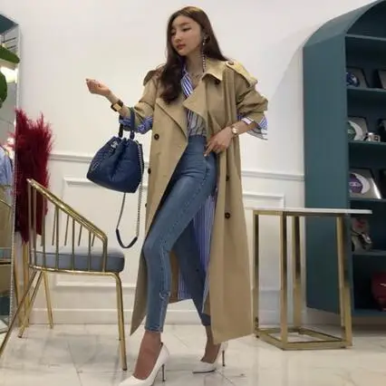 

winter trench coat Top quality Vintage Stripe print Patchwork loose coats beautiful pocket design cozy DC466