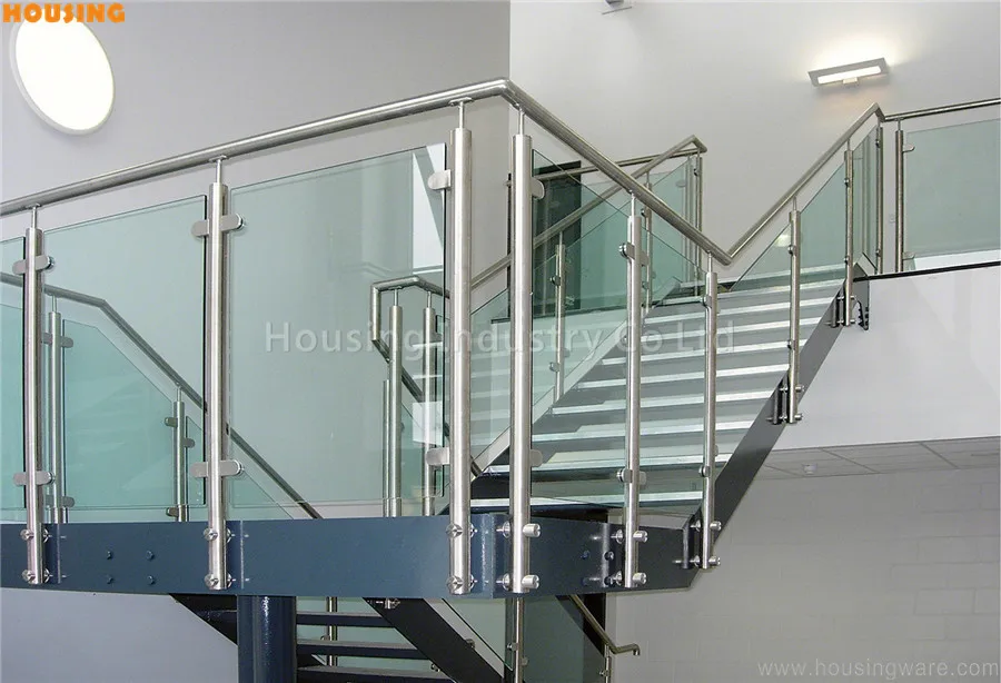 Satin finish glass railing in low cost for straight stair on Aliexpress