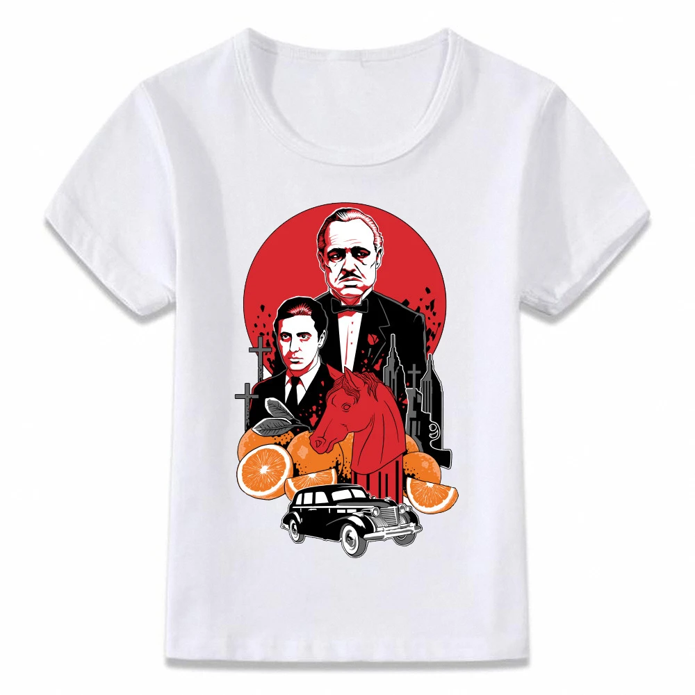Детская одежда футболка Крестный отец фильм Вито Корлеоне и Майкл Корлеоне футболка для мальчиков и девочек рубашки для малышей Tee - Цвет: Y0032U