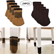 24 шт. противоскользящие настольные мебель с рукавами для ног коврики для стола или пола носки для ног стула тканевые перчатки защита пола вязаные шерстяные носки