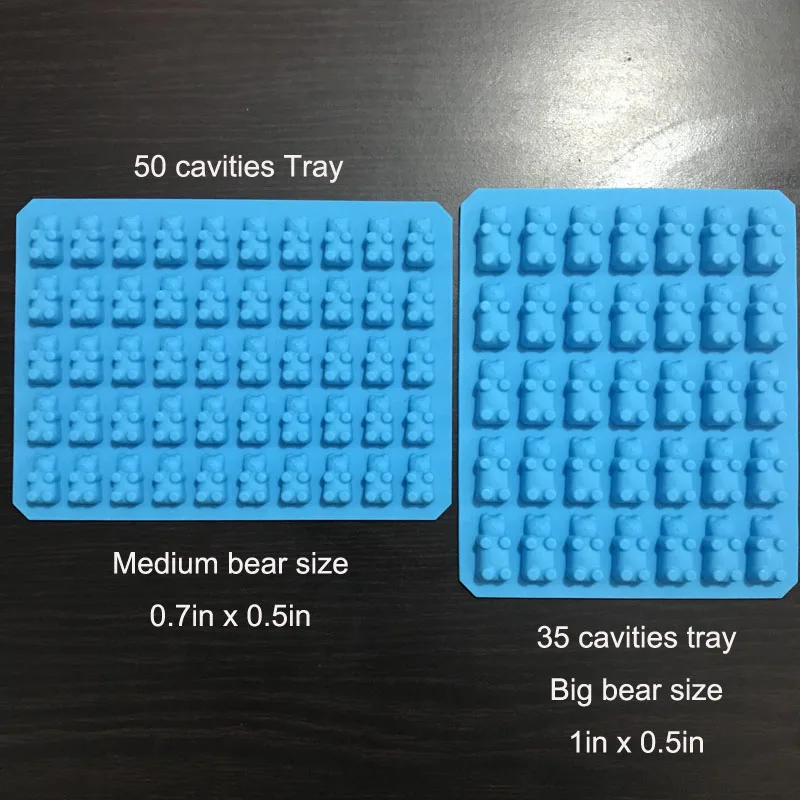 35/50 полости силиконовые Gummy медведя форма для шоколада приготовления сладкой ваты поднос кубика льда желе формы