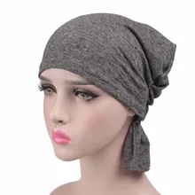 Новая дышащая женская пузырчатая хлопковая Косынка химиотерапия шляпа шапочка-тюрбан головной убор для больных раком мусульманский сплошной цвет