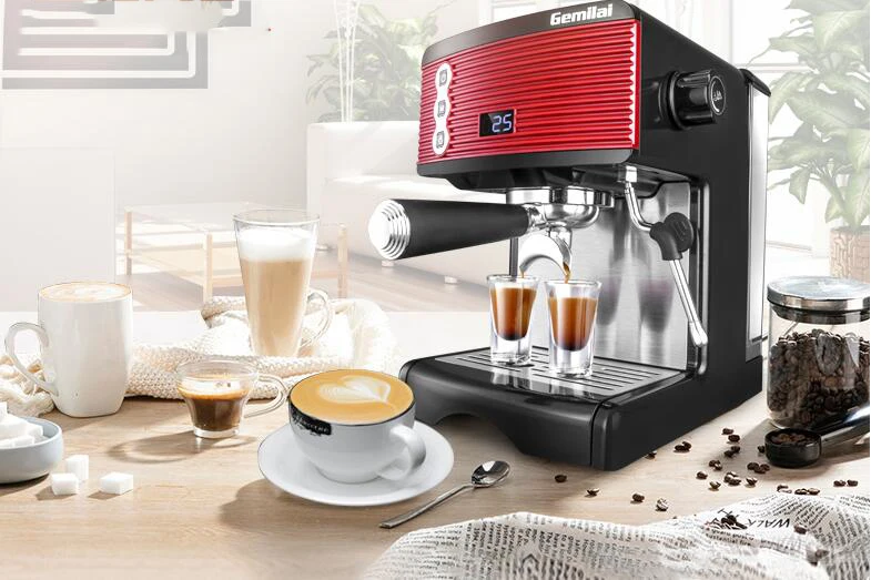 

15bar Coffee Machine Fully Semi-automatic Italian Pump Type Steam Concentrate Grinding Horn Filter Extraction Time Control