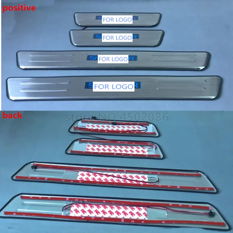 

LED Welcome Pedal Scuff Plate Door Sill Cover For KIA SportageR 2010 2011 2012 2013 2014