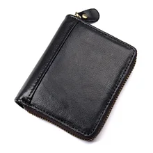 JMD 100% Cowhide Leather Zipper Around Wallet Coffee RFID Blocking Card Holder R-8117Q JMD 100% Cowhide Leather Zipper Around Wallet Coffee RFID Blocking Card Holder R-8117Q