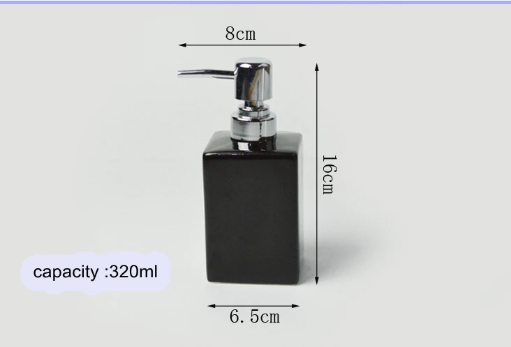 Керамика ручной Давление квадратный Форма бутылочка для лосьона черно-белый цвет жидкости суб-розлива Эмульсия бутылка головка насоса мыла