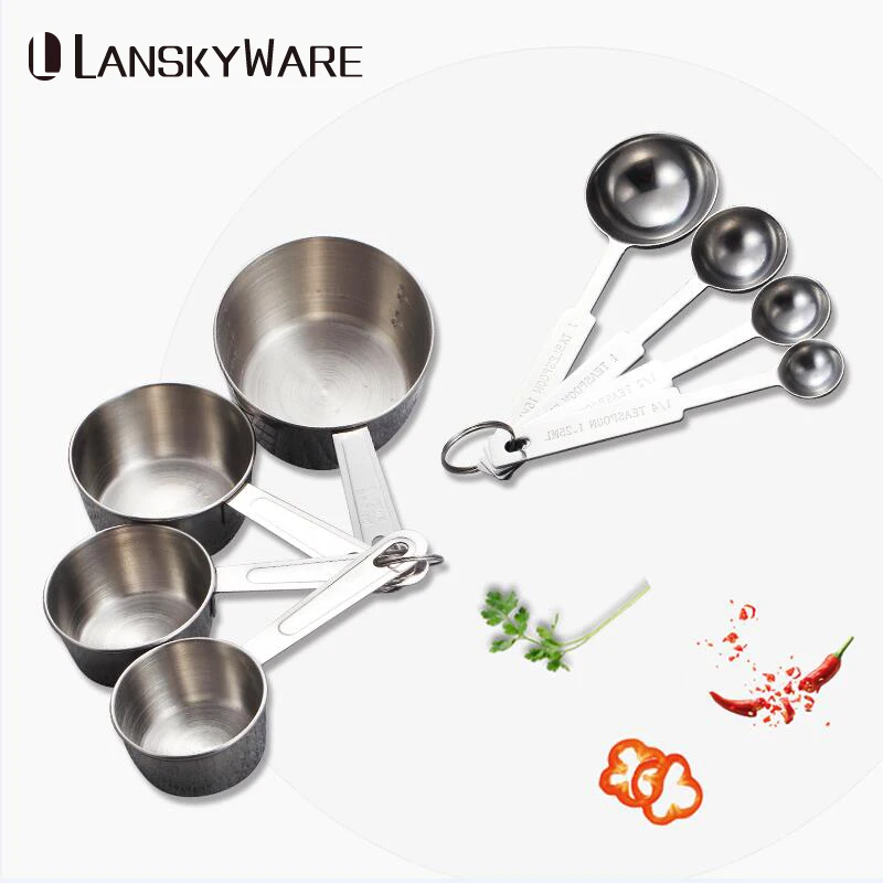 

Stainless Steel Measuring Cup Kitchen Measuring Spoon Scoop For Baking Tea Coffee Kichen Accessories Measuring Tool Set