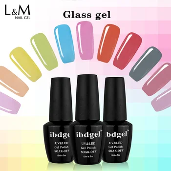 

3 Bottle ibdgel Glass Gel Professional UV Nail Polish Nail Art Manicure UV Color Nails Soak Off Colorful Polishes 15ml