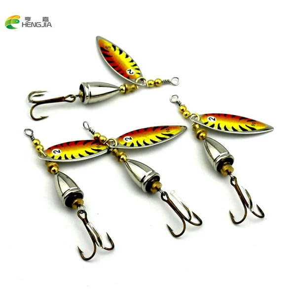 HENGJIA 5PC Spinner Bait Sequin Spoon Metal wobbler 7.8cm 10g