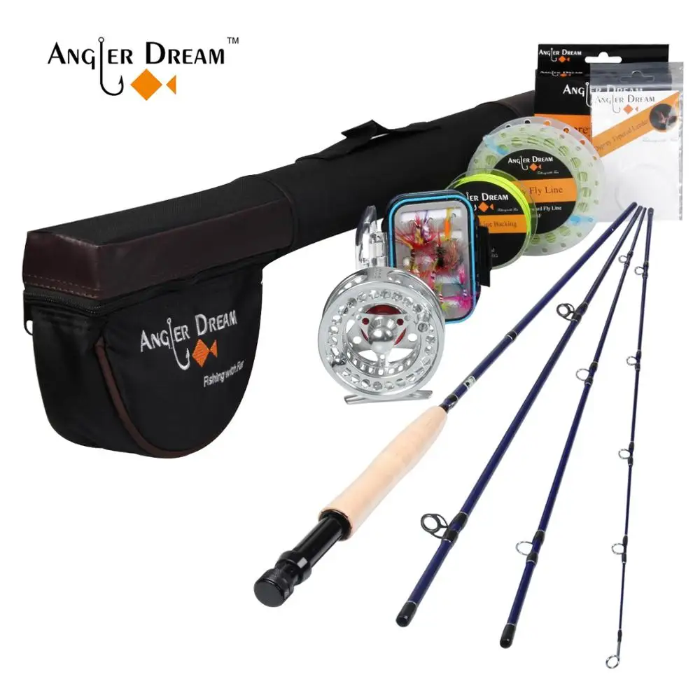 Angler Dream Fly рыболовные снасти 2,7 м спиннинги 5/6 CNC-Обработанная алюминиевая катушка для рыбалки с рыболовными приманками и линиями - Цвет: SILVER MOSS I